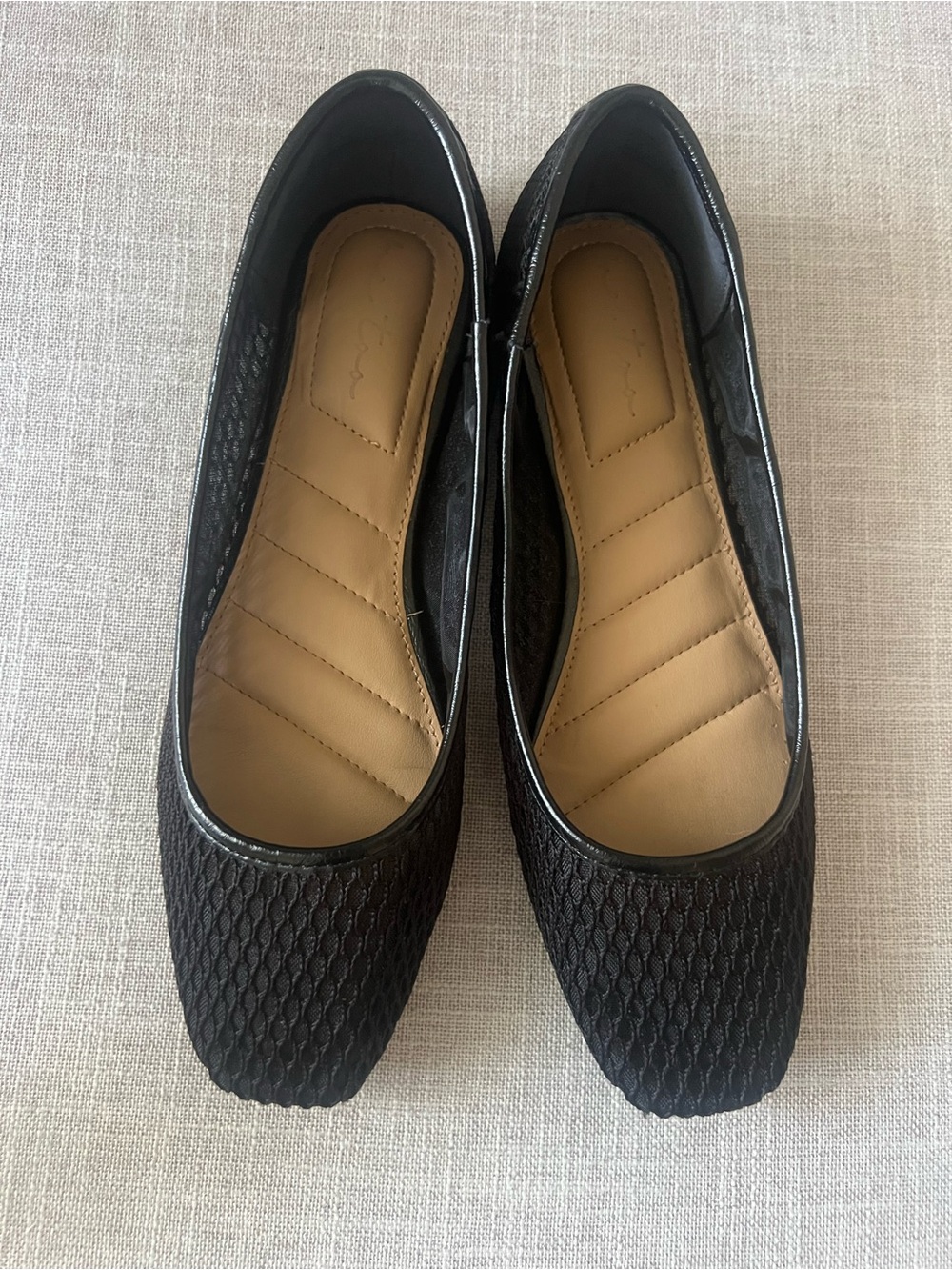 Me Too Black mesh Ballet Flats, women’s 8, cushioned office, casual dressy